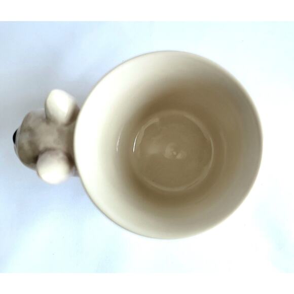 French Bulldog Dog White Coffee Mug Porcelain Hand Painted 3D Animal Shaped - Picture 7 of 8